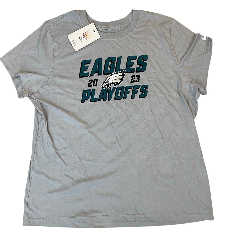 Nike Philadelphia Eagles Playoffs T Shirt Womens XXL Gray NFL Football NWT